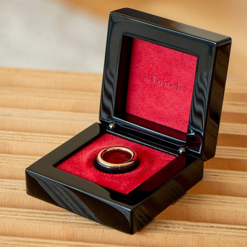 Bague HB Or Rose - Rouge